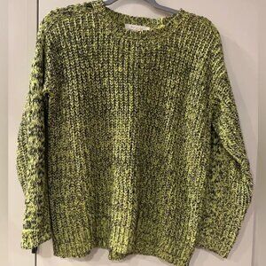 Two by Vince Camuto Yellow/Black/White Marled Chunky Knit Sweater S